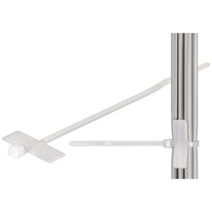 Kabelbinder mit Beschriftungsfeld, 2.5cm lang, 8mm breit - weiß/transparent