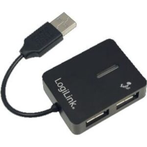 LogiLink® UA0139 "smile" passiver USB 2.0 4-Port Mini-Hub, Bus powerd - schwarz
