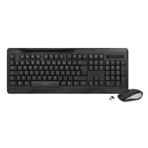 LogiLink® ID0194 2.4GHz Funk Tastatur+Maus Set, Flaches Design, Funk USB Micro Dongle, schwarz-silber