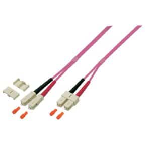 MegaF LWL Duplex Patchkabel, OM4, I-VH2G 50/125µ, 2x SC  2x SC, erica-violett - 3m