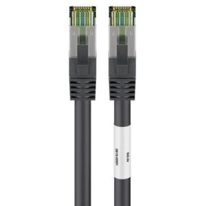 MegaD Cat. 8.1 40Gbit Patchkabel, S/FTP (PIMF), LSZH, Kupfer, PoE+, PoE++, RJ45RJ45, schwarz - 7.5m
