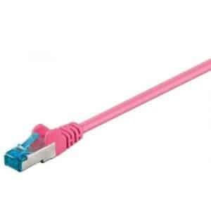 MegaD Cat. 6A 10Gbit Patchkabel 500MHz S/FTP, RJ45 STP  RJ45 STP, Kupfer, LSZH, magenta - 2m