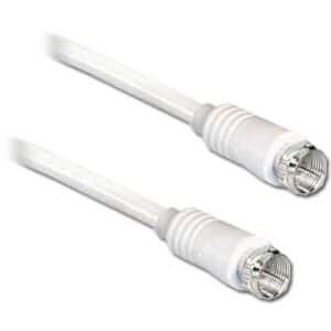 SAT Kabel,75 Ohm,weiss-5.0m 3C-2V,95dB,F-Stecker an F-Stecker