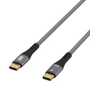 USB Schnellladekabel, E-Marker Chip, 5A, 100W, PD, USB-C Stecker  USB-C Stecker, space-grau - 3m