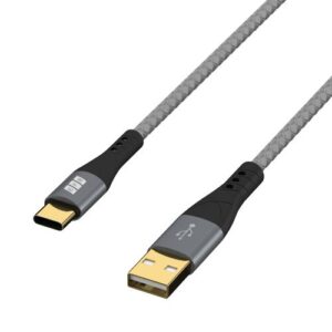 USB Schnellladekabel, 3A, 60W, QC2.0, USB-A Stecker  USB-C Stecker, space-grau - 2m