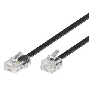 Modular Anschlußkabel, RJ45 8P4C Stecker  RJ11 6P4C Stecker, schwarz - 10m