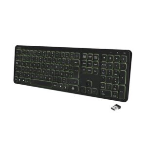 LogiLink® ID0209 Kabellose beleuchtete Tastatur mit Regenbogen-Hintergrundbeleuchtung - schwarz