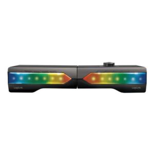 LogiLink® SP0059 Kabellose Gaming Sound System, 2-in-1 Mobile Soundbar mit Party Licht