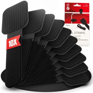 LTC Wall LTC3110, Selbstklebende Klett-Kabelhalter, 10er Set in schwarz