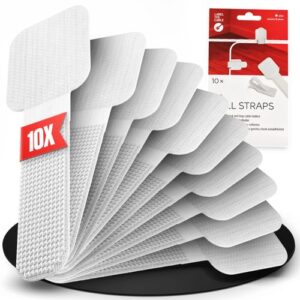 LTC Wall LTC3120, Selbstklebende Klett-Kabelhalter, 10er Set in weiss
