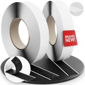 LTC Easy Tape Strap LTC1510-8-20, 8m selbstklebende Premium Klettbandrolle, schwarz