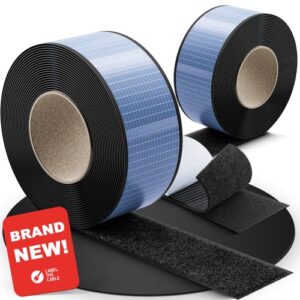 LTC Tough Tape Strap LTC1610-5-50, 5m ultimative selbstklebende Premium Klettbandrolle, schwarz