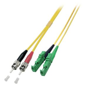 MegaF LWL Duplex Patchkabel, OS2, I-VH,  9/125µ, 2x E2000/APC 2x ST ,LSZH , gelb - 1m