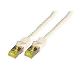 MegaD Premium 10Gbit Patchkabel 500MHz, S/FTP, RJ45 STP (Cat. 6A)  RJ45, Kupfer, LSZH, Cat. 7 Rohkabel, weiss - 0.25m