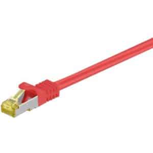 MegaD Premium 10Gbit Patchkabel 500MHz, S/FTP, RJ45 STP (Cat. 6A)  RJ45, Kupfer, LSZH, Cat. 7 Rohkabel, rot - 7.5m