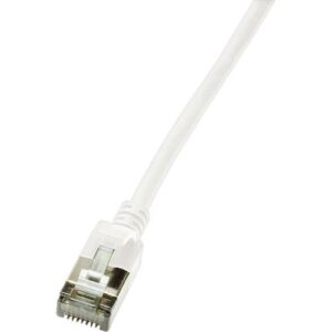 MegaD Cat. 6A 10Gbit Ultraflex Slimline Patchkabel STP, RJ45 STP  RJ45 STP, TPE, LSZH, weiß - 5m