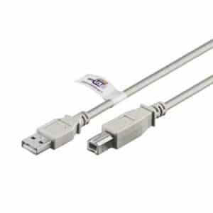 USB2.0 Hi-Speed zertifiziertes Premiumkabel, UL2725 AWG28/24, USB A Stecker  USB B Stecker, grau - 2m