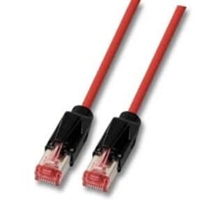 GigaPlus 10Gbit HQ Patchkabel, S/FTP, UC900 PUR(Schutzmantel), Hirose TM21, RJ45 STP  RJ45 STP, rot - 0.5m