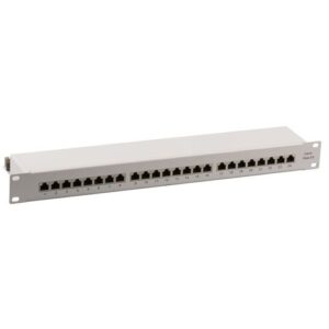 MegaD Patchpanel 19" Cat. 6A 500MHz, 24-Port RJ45 geschirmt,GHMT zertifiert,LSA+, RAL7035