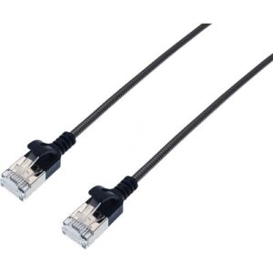 MegaD Cat. 6A 10Gbit Stahlarmiertes Patchkabel, RJ45 STP  RJ45 STP, Nagetierschutz, dunkelgrau - 0.50m