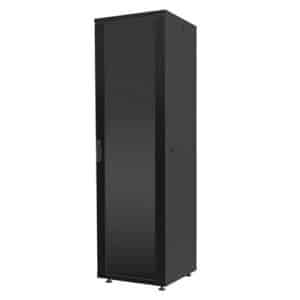 LogiLink® 19" Netzwerk Standschrank, 26HE, H1322xB600xT800 mm, Glasfront-Tür, RAL9005