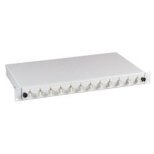 MegaF LWL 19" Spleißbox, teilbestückt, 12x LC(D), ausziehbar, OS2