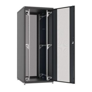 MegaS-Pro Serverschrank, 42HE, H1963xB800xT1000mm, perforierte F/R-Türe aus Stahl, RAL9005