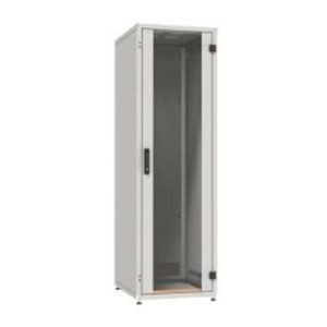 MegaS-Pro Serverschrank, 42HE, H1963xB800xT1000mm, Glasfront-Tür, Rücktür aus Stahl, RAL7035