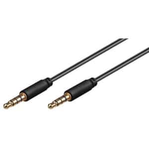 Audio Verbindungskabel AUX, Stereo 3.5mm Stecker  Stecker, 3-pol, slim, Kupfer - 0.6m
