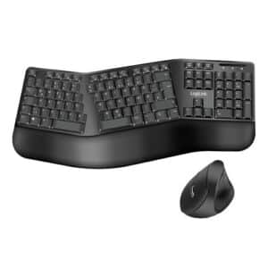 LogiLink® ID0211 2.4GHz Ergonomisches Funk Tastatur+Maus Set, geteilte Tastatur, - schwarz