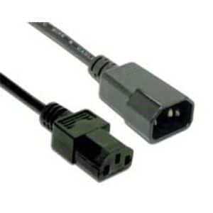 Stromkabel, Kaltgeräte C13 Stecker  C14 Buchse, 3x1.00mm , schwarz - 3m