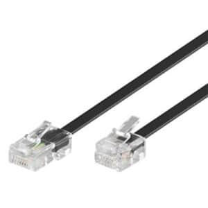 Modular Anschlußkabel, RJ45 8P4C Stecker  RJ11 6P4C Stecker, schwarz - 3m