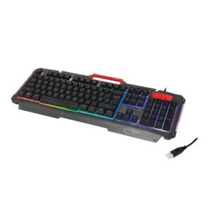Typhoon TI022 Beleuchtete Gaming Tastatur mit Regenbogen-Hintergrundbeleuchtung - schwarz