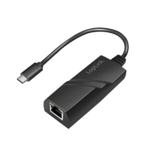 USB 3.2 Gen1x1 Typ C Gigabit LAN Adapter, USB-C  RJ45 1000/100/10MBPs, schwarz - 0.14m