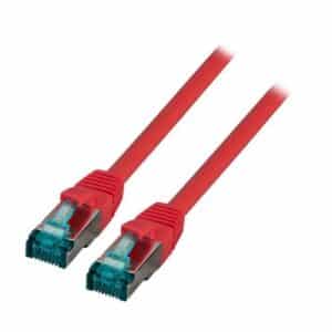 MegaD Cat. 6A 10Gbit Patchkabel 500MHz S/FTP, RJ45 STP  RJ45 STP, Kupfer, LSZH, rot - 1m