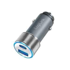 LogiLink® PA0252 Dual USB Auto Ladeadapter, 3A, 36W, 12-24V, 1 x USB-A QC, 1xUSB-C PD