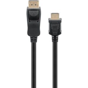 DisplayPort/HDMI Kabel, 4K@30Hz, DP20 Stecker  HDMI19 Stecker, Goldkontakte, schwarz - 2m