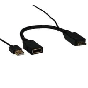 HDMI / DisplayPort 4K @ 60Hz Adapterkabel, HDMI19 Typ A Stecker + USB A Stecker  DP20 1.2 Buchse, 0.10m