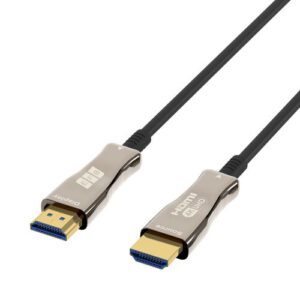 HDMI Glasfaserkabel, AOC, UHD, 4K@60Hz, HDMI19 TypA Stecker  Stecker, vergoldet, schwarz - 20m