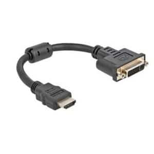 Adapterkabel HDMI19 Typ A Stecker  DVI (24+5) Buchse, schwarz - 0.20m