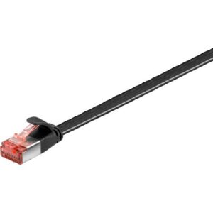 MegaD Cat. 6A 10Gbit Slimline Flach-Patchkabel 500MHz U/FTP, RJ45   RJ45, schwarz - 10m