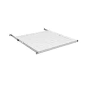 MegaS-Pro Schwerlast Fachboden, tiefenverstellbar, 0.5HE, T750-850mm, 4-Punkt 19" Befestigung, 70kg - schwarz