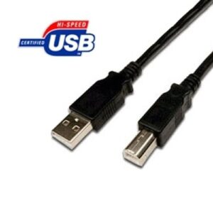 USB2.0 HI-Speed Kabel, UL2725 AWG28/24, USB A Stecker  USB B Stecker, schwarz - 1.8m