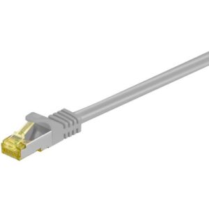 MegaD Premium 10Gbit Patchkabel 500MHz, S/FTP, RJ45 STP (Cat. 6A)  RJ45, Kupfer, LSZH, Cat. 7 Rohkabel, grau - 0.50m