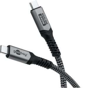 USB4 Kabel, USB-C Stecker  USB-C Stecker, 40 Gbps, 5A (240W/48V), 8K@60Hz, Textilmantel - 0.5m