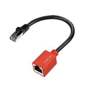 Cat. 6a 10Gbit/s Geräteschutzadapter für RJ45-Anschlüsse, STP, RJ45(8P8C) Stecker  RJ45(8P4C) Buchse - 0.20m