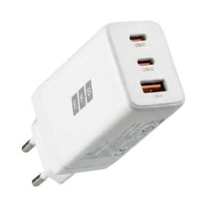 EFB GaN Wandladeadapter/Netzstecker, 230V AC  2x USB-C PD & 1 x USB-A, 100W - weiß