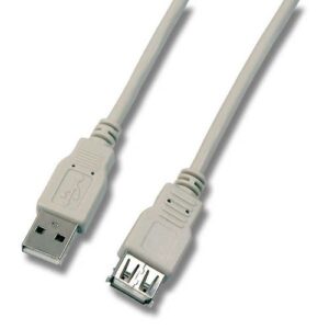 USB2.0 HI-Speed Verlängerungskabe l, USB A Stecker  A Buchse, doppelt geschirmt, AWG28/24, grau - 1.8m