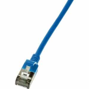 MegaD Cat. 6A 10Gbit Ultraflex Slimline Patchkabel STP, RJ45 STP  RJ45 STP, TPE, LSZH, blau - 1m