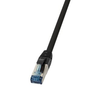 LogiLink® Cat. 6A 10Gbit PUR Patchkabel, S/FTP, RJ45 STPRJ45 STP, IP20, UV-beständig, schwarz – 40m